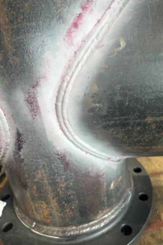 Close Up Welded Gas Pipe work for University of Sussex